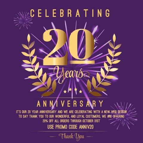 Celebrating our 20th Anniversary and New Web Design