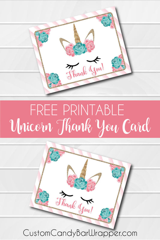 Free Printable Unicorn Thank You Cards