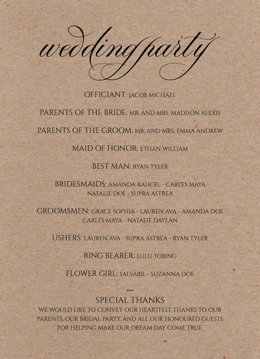 Wedding Program Ideas