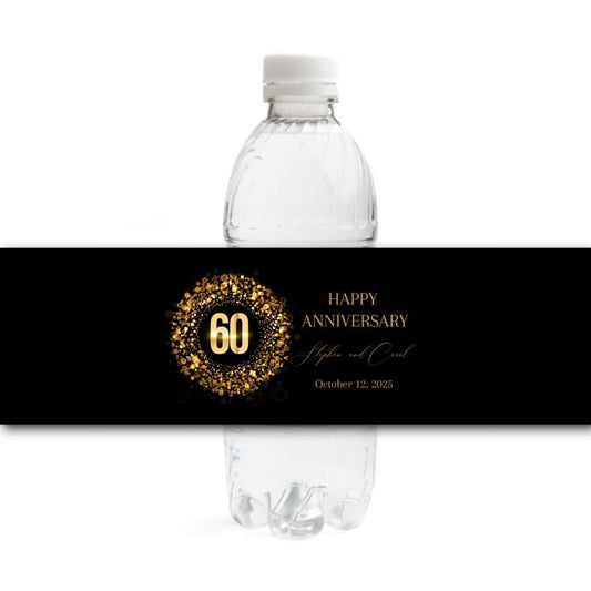 60th Anniversary Water Bottle Labels