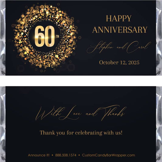 60th Anniversary Candy Wrappers