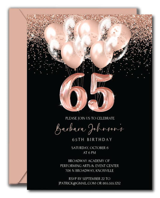 65th Birthday Invitations