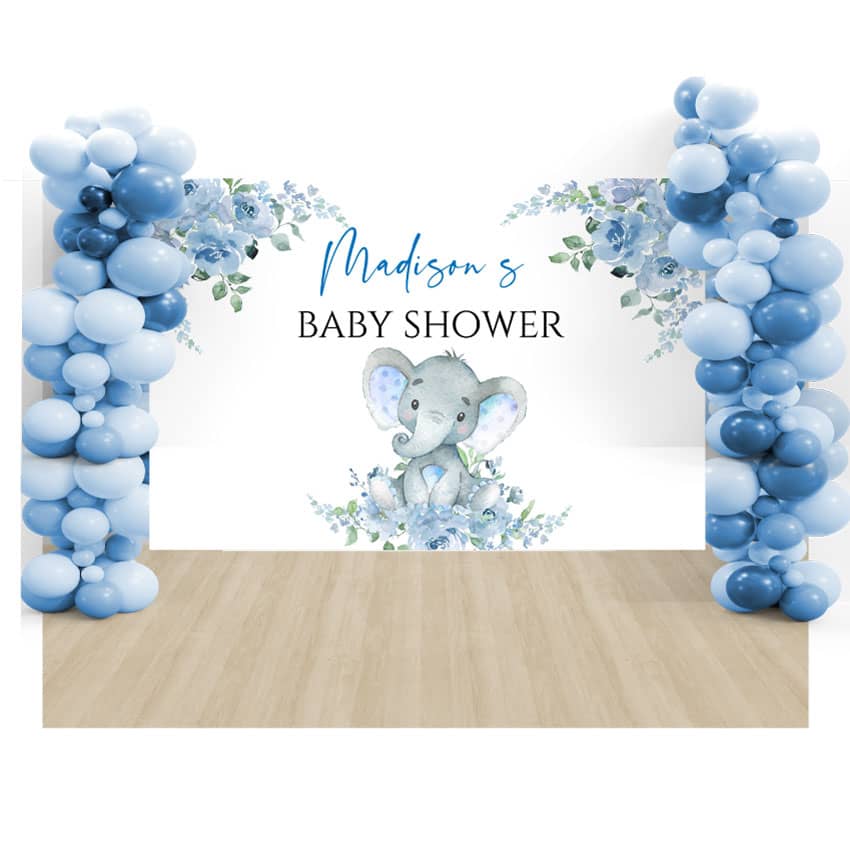 HOT Backdrop Elephant Baby Shower Boy Ideas Backdrop