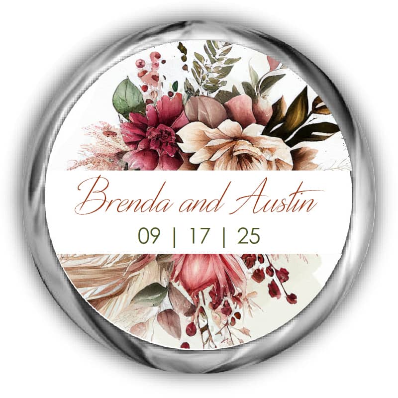 Boho Wedding Kisses Stickers