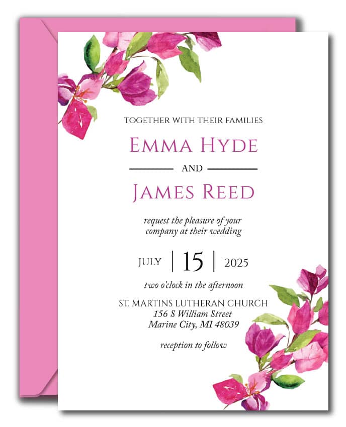 Bougainvillea Wedding Invitations