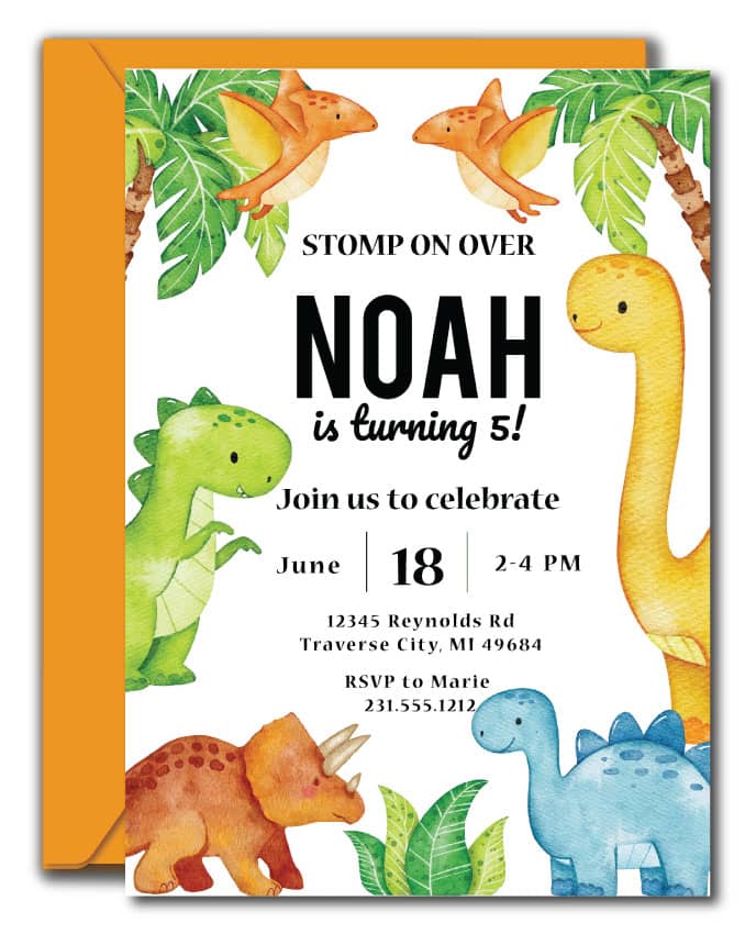 Dinosaur Birthday Invitation