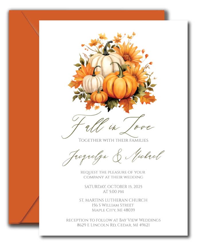 Fall in Love Wedding Invitations