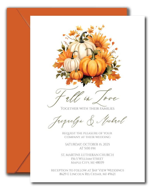 Fall in Love Wedding Invitations