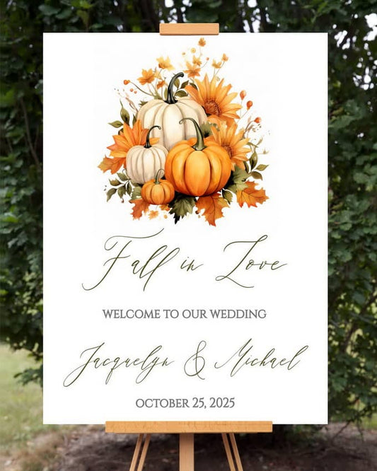 Fall in Love Wedding Welcome Sign