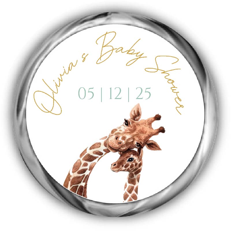 Giraffe Baby Shower Hershey Kisses Stickers