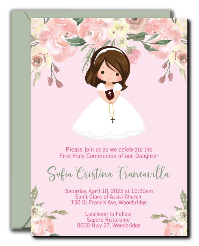 Girl First Communion Invitations