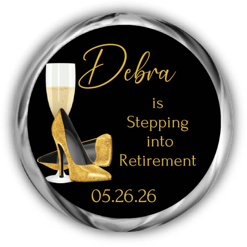 Gold Shoes Retirement Kisses Stickers