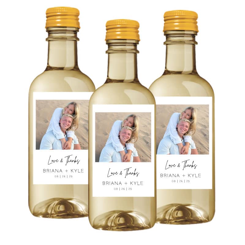 Photo Wedding Mini Wine Labels