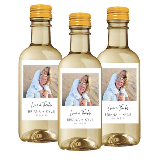 Photo Wedding Mini Wine Labels