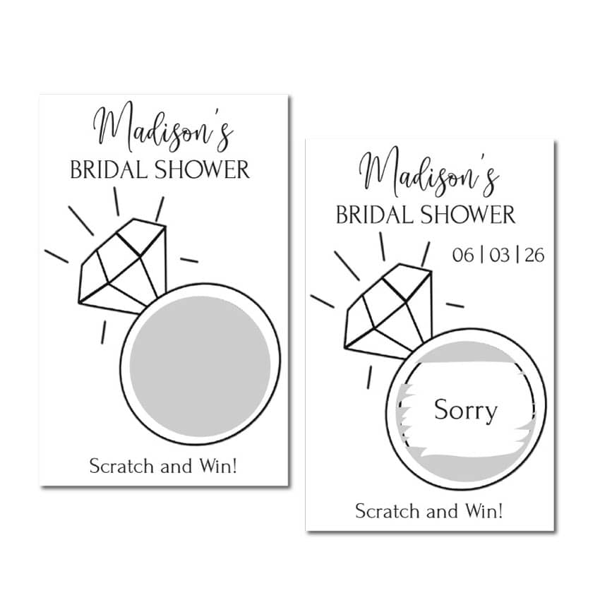 Bridal Shower Scratch Off Cards