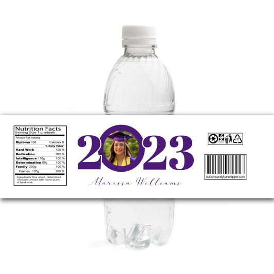 Year Photo Graduation Water Bottle Labels