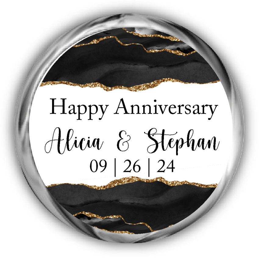 Black Anniversary Kisses Stickers