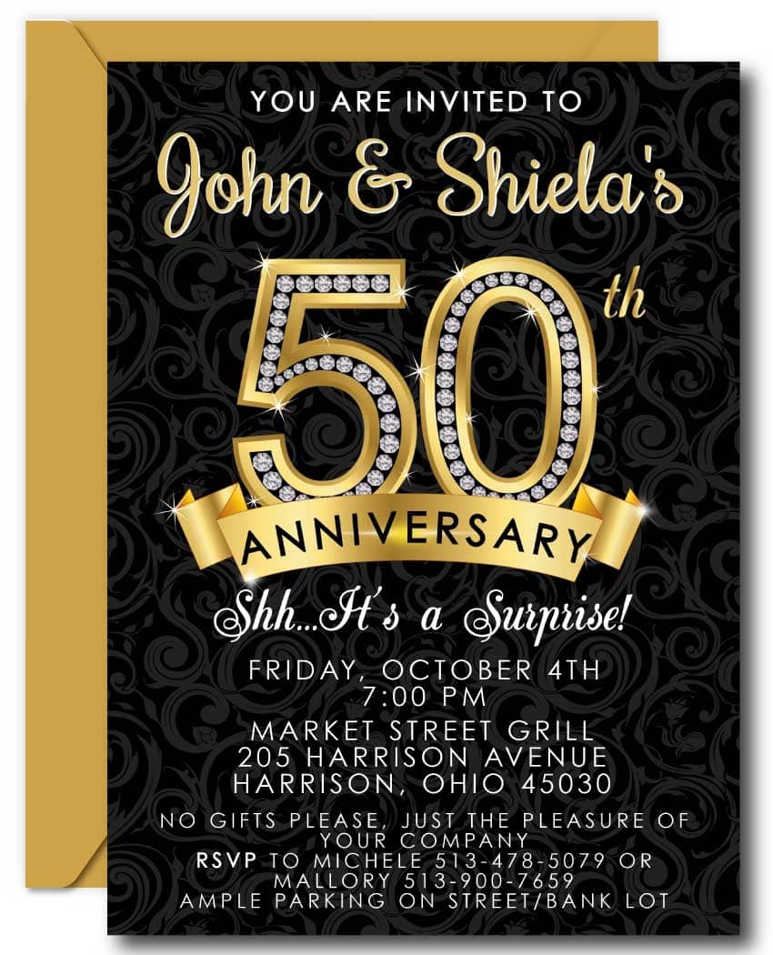 Diamond 50th Anniversary Invitation