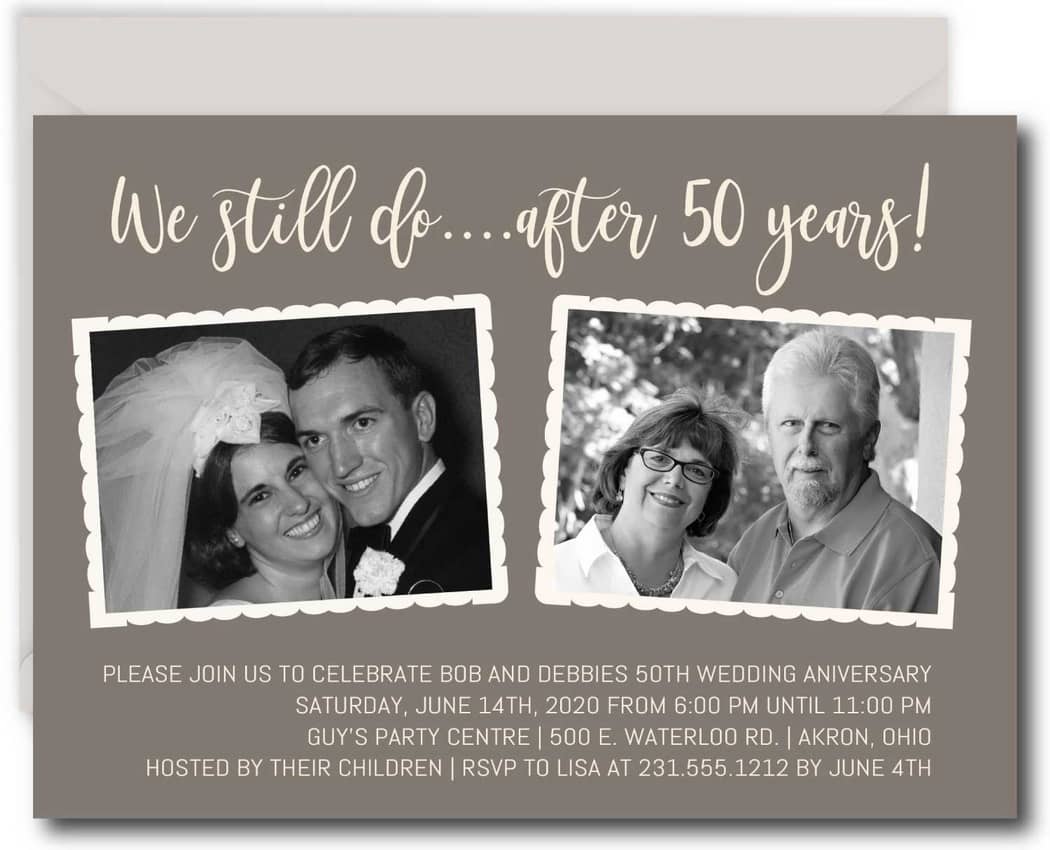 2 Photos Anniversary Invitations