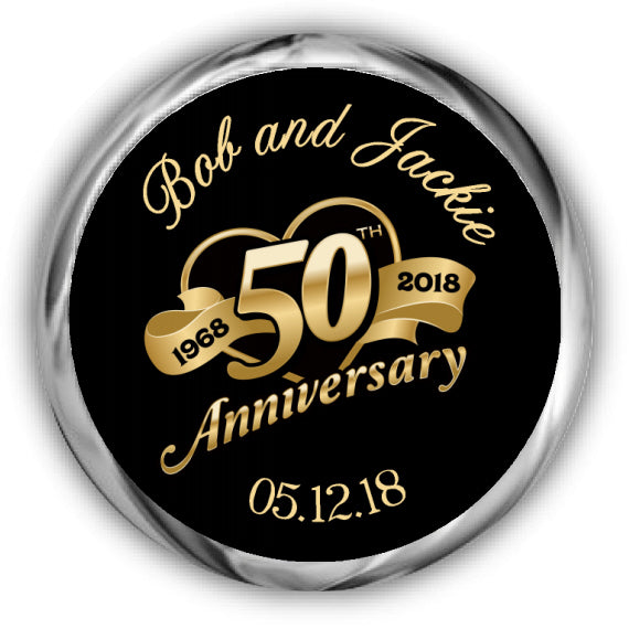 50th Anniversary Kisses Stickers