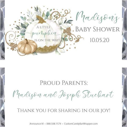 Pumpkin Baby Shower Candy Bar Wrappers