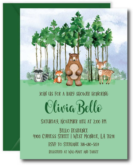 Woodland Baby Shower Invitation