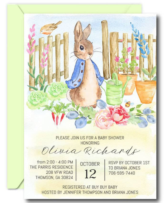Peter Rabbit Baby Shower Invitations