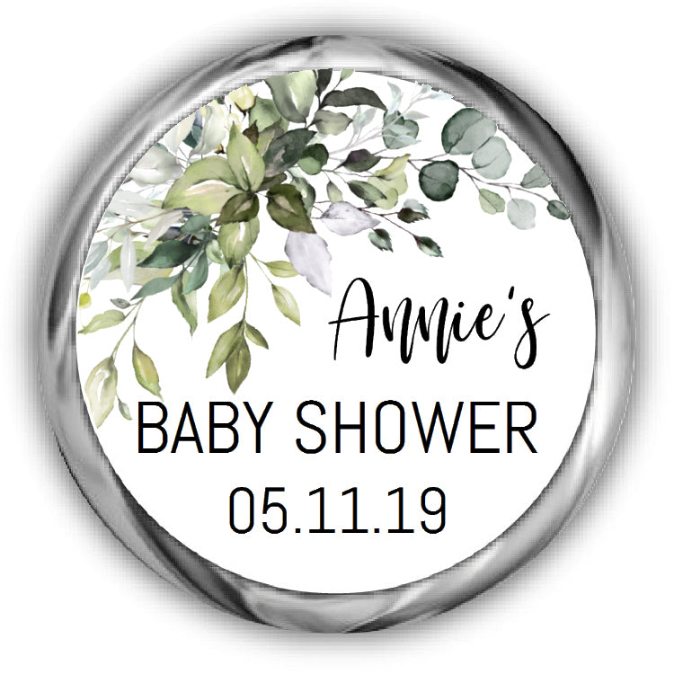 Greenery Baby Shower Hershey Kiss Stickers