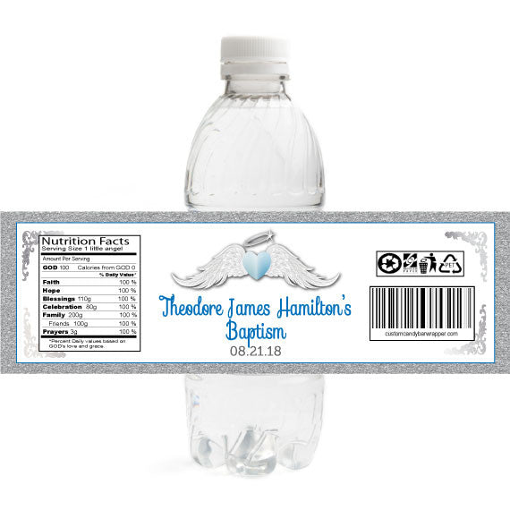 Boy Heaven Sent Baptism Bottle Label