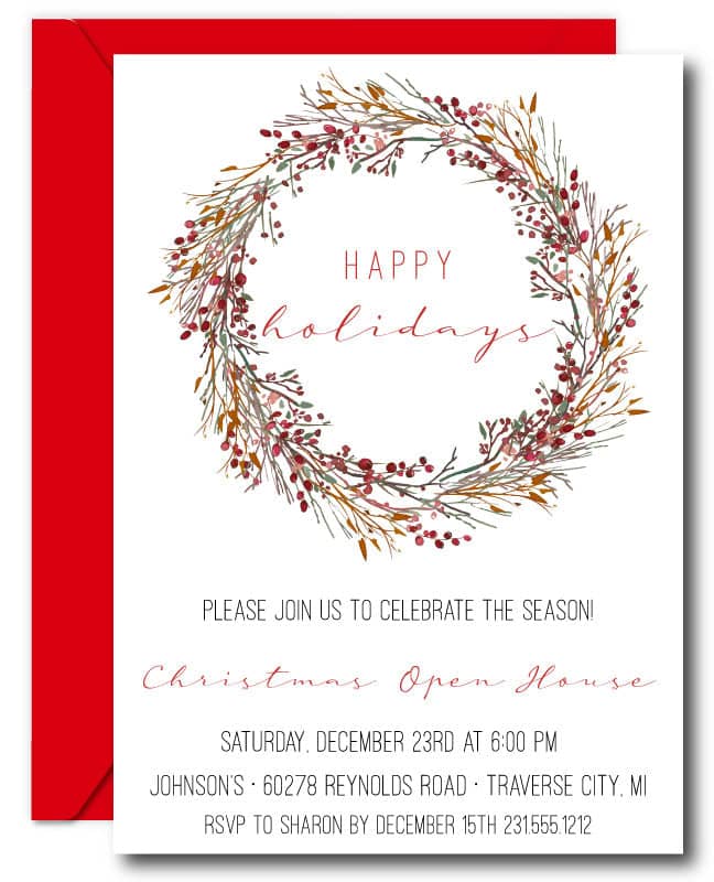 Berries Christmas Invitations