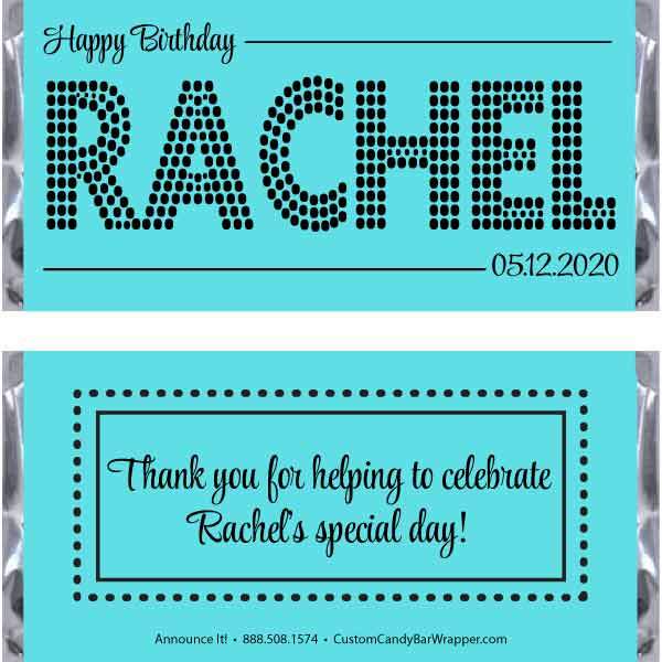 Dotted Name Birthday Candy Bar Wrappers