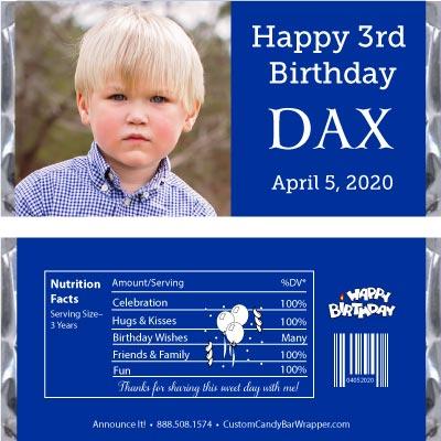 Photo Birthday Candy Bar Wrapper