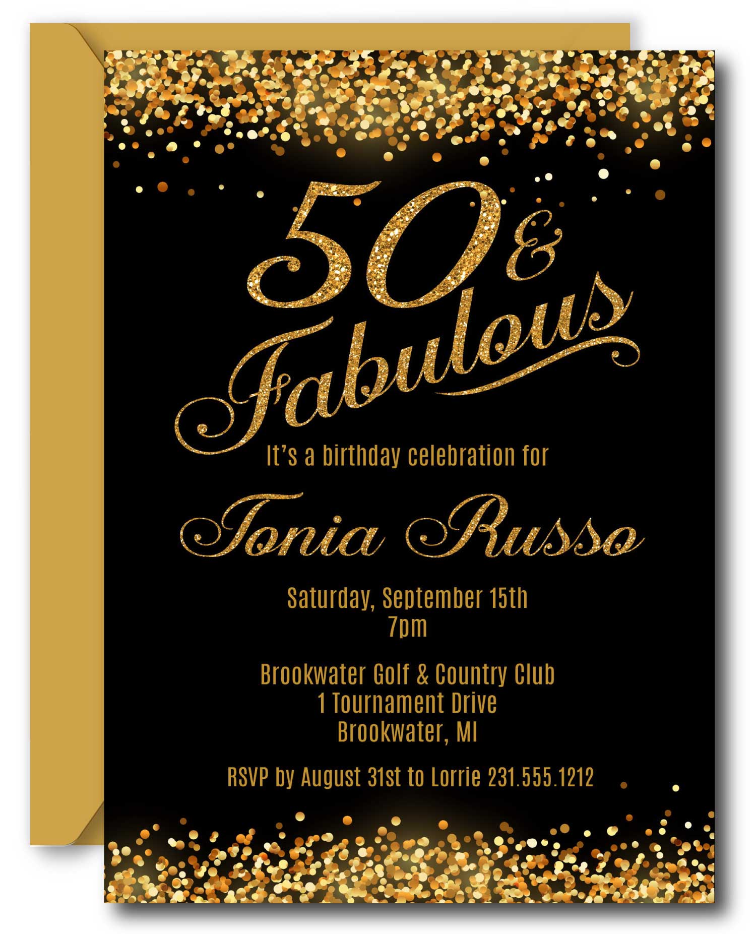 Confetti Adult Birthday Invitations