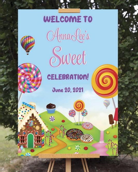 Candy Land Birthday Welcome Sign