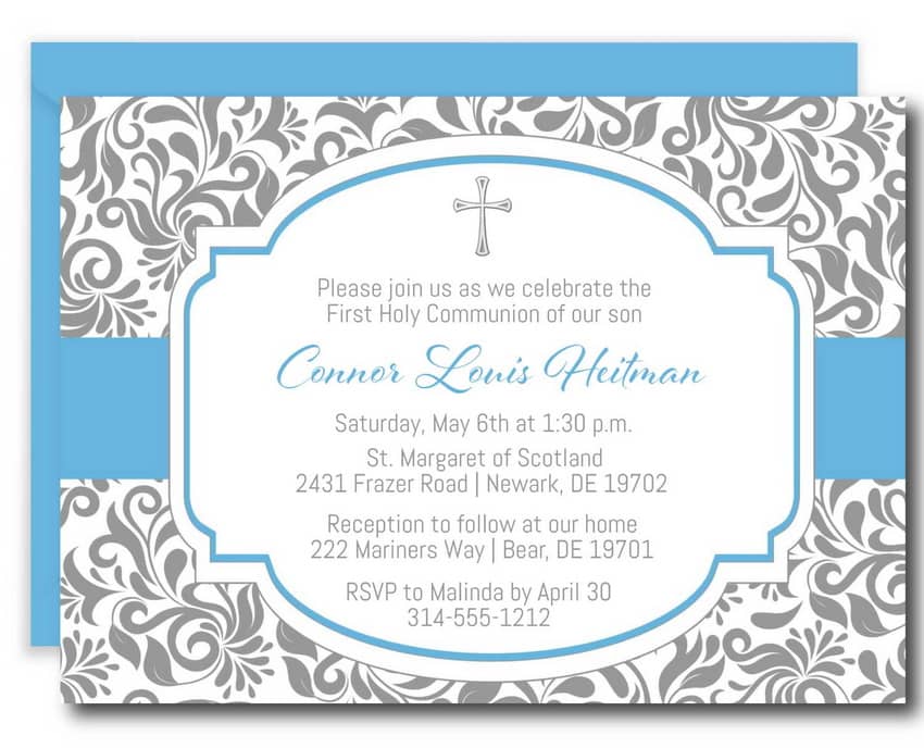 Boy 1st Holy Communion Invitations