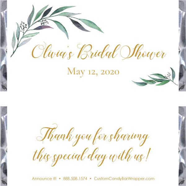 Greenery Bridal Shower Candy Bar Wrappers