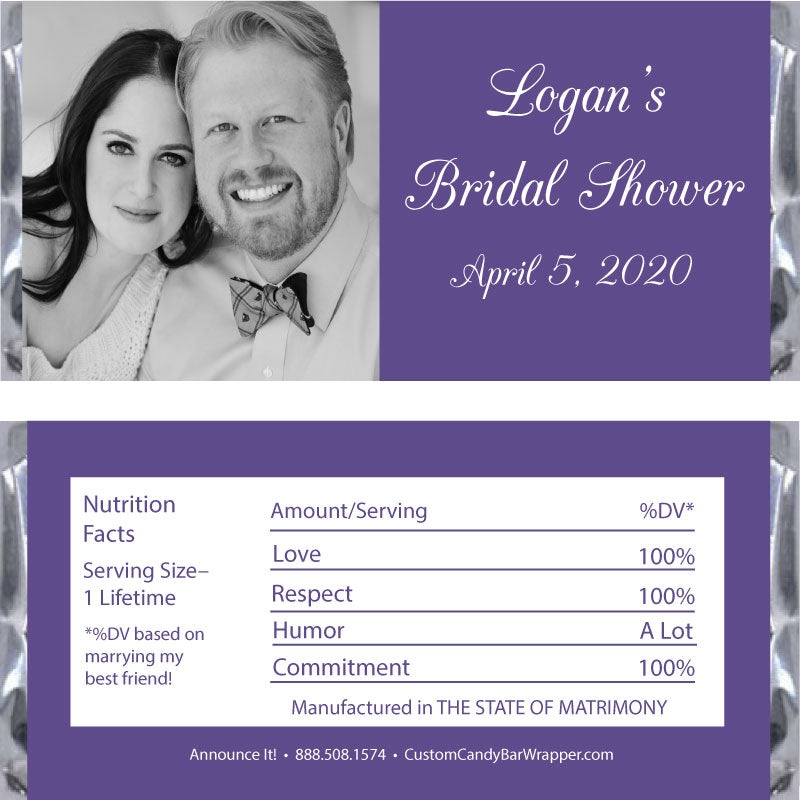 Photo Bridal Shower Candy Bar Wrappers