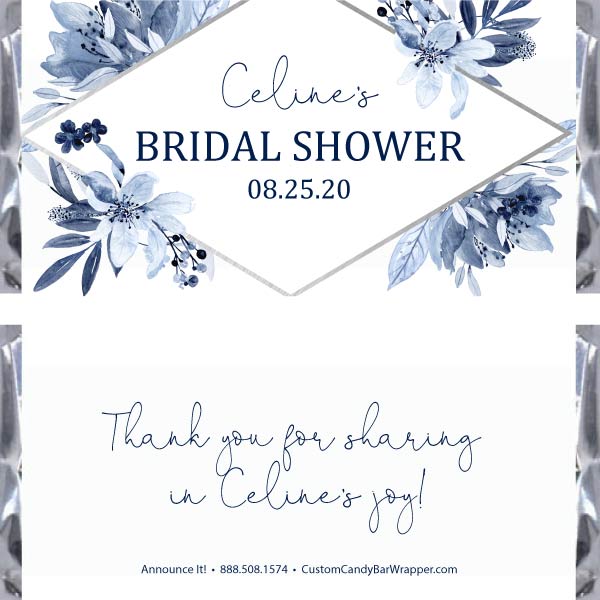 Navy Bridal Shower Candy Bar Wrapper