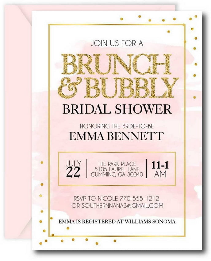 Brunch and Bubbly Bridal Shower Invitations