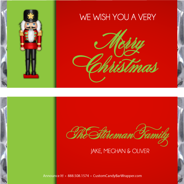 Nutcracker Christmas Candy Bar Wrappers