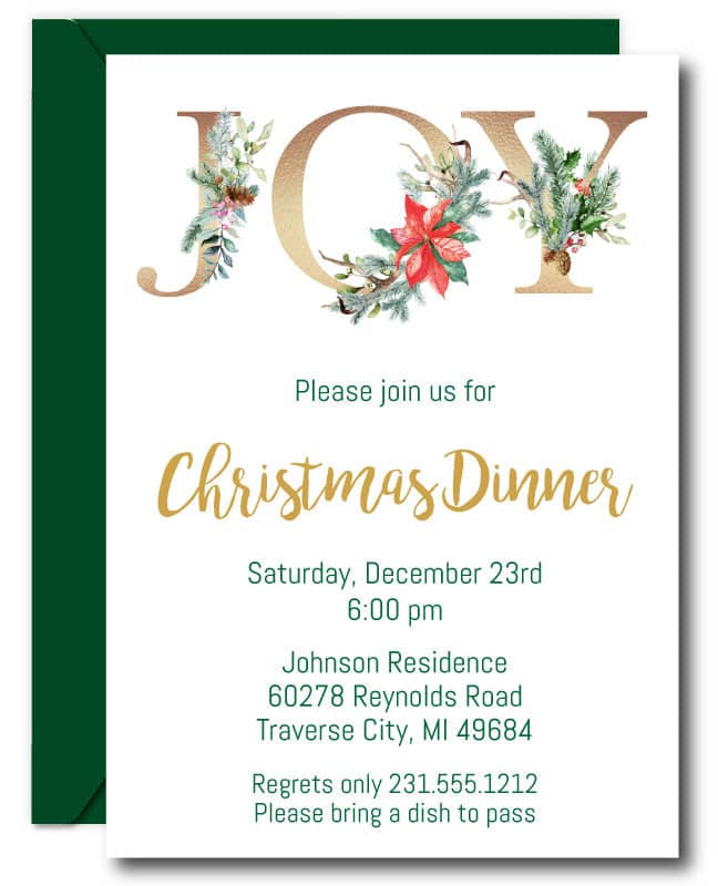 Joy Christmas Invitations