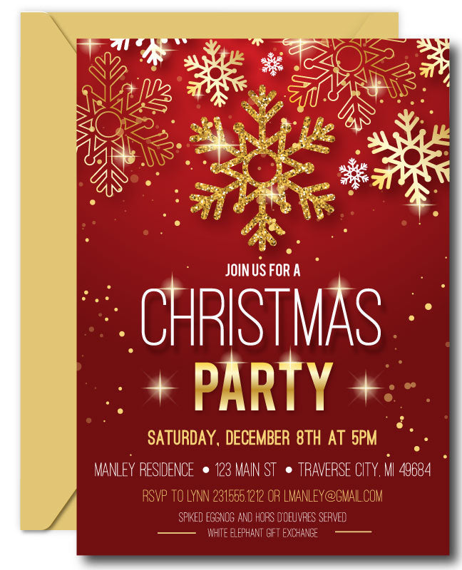 Snowflake Christmas Invitations