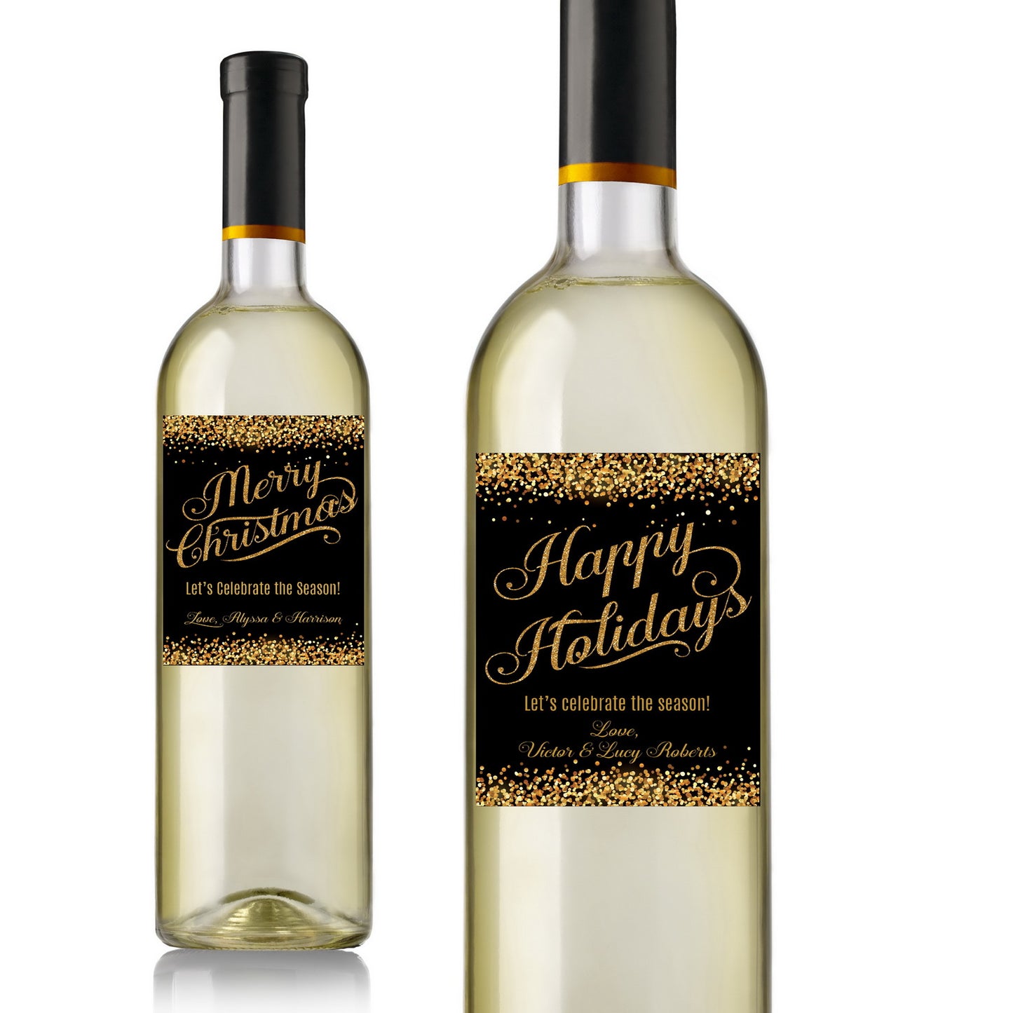 Confetti Christmas Wine Labels