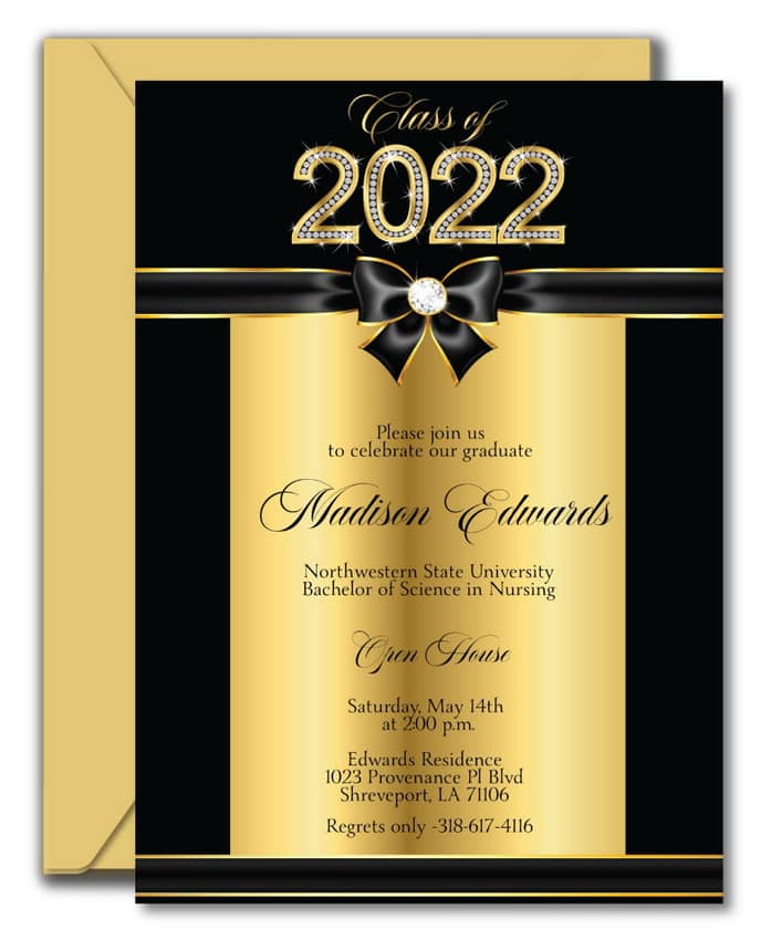 Class of Bling Graduation Party Invitations Class of Bling Graduation Party Invitations