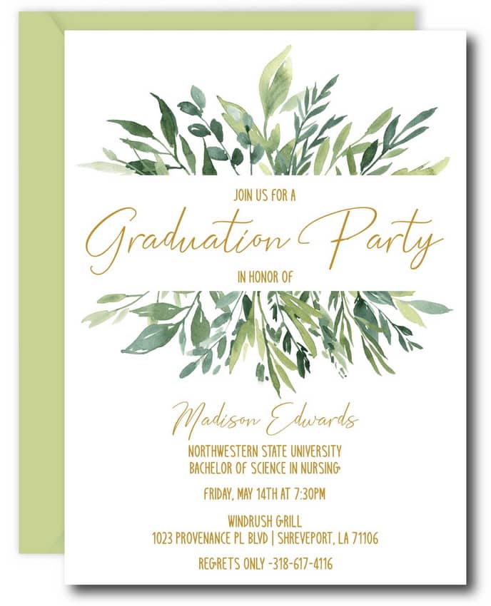 Classy Graduation Party Invitations