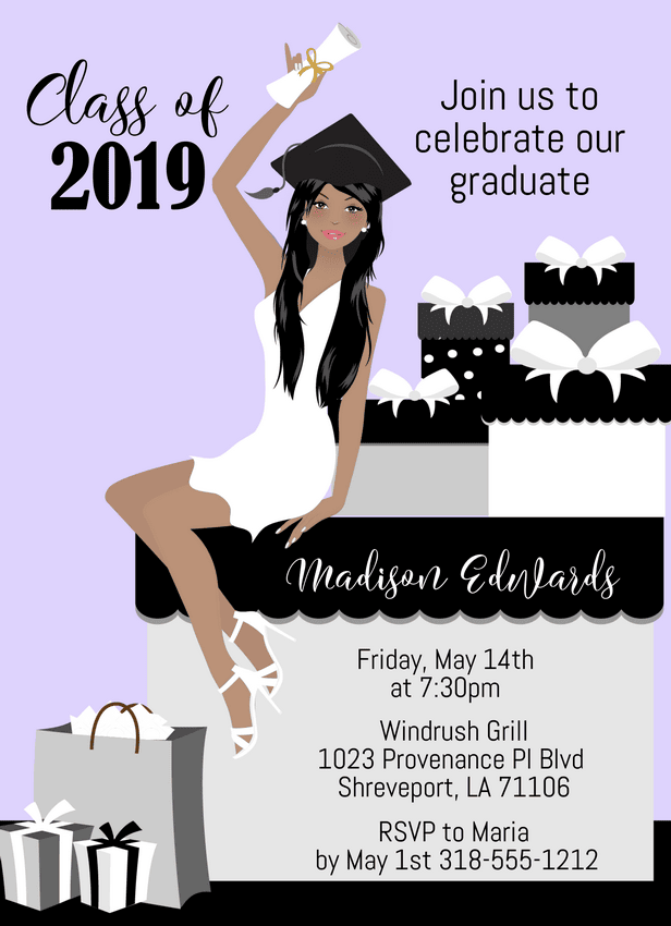 Beautiful Graduate Graduation Party Invitations - Darker