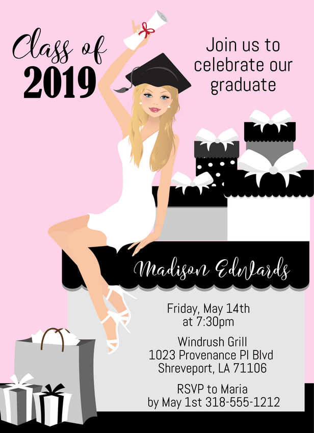 Beautiful Graduate Graduation Party Invitations - Blond