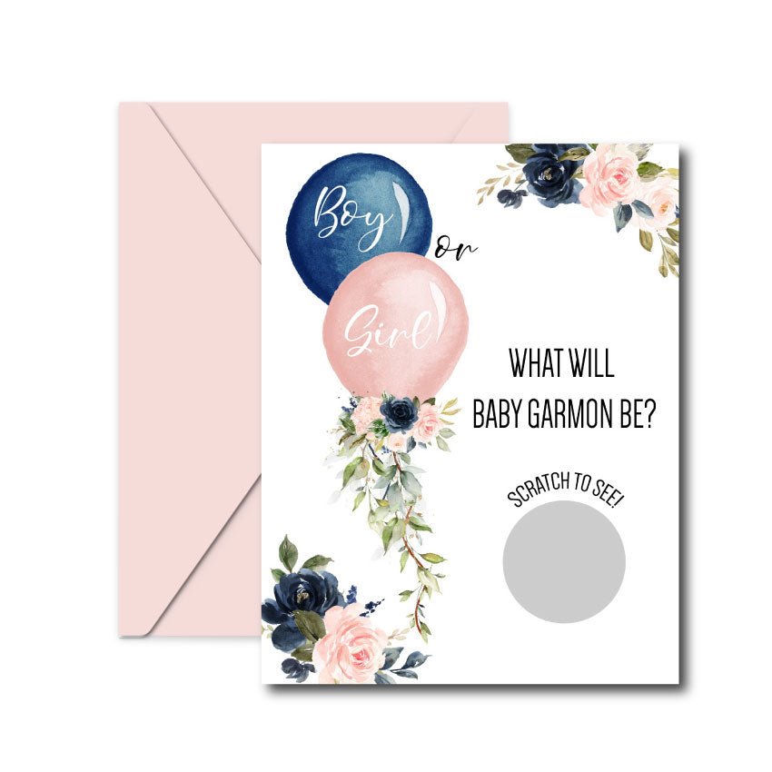 Boy or Girl Gender Reveal Scratch off Cards, Revealed