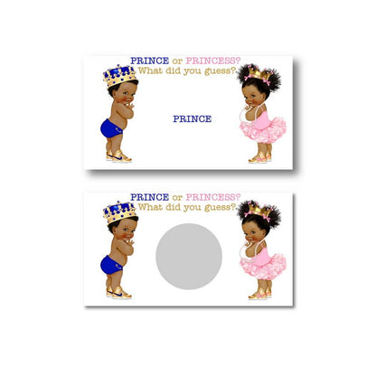 Prince or Princess Gender Reveal Scratch off Cards, Small