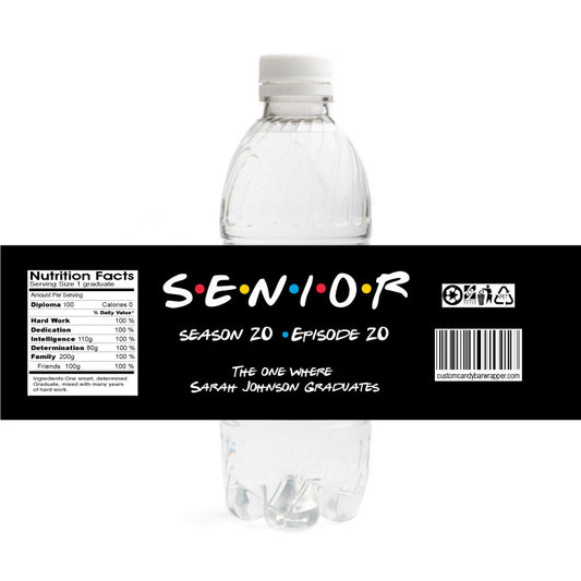 Friends Graduation Water Bottle Labels